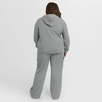 Ensemble sweat à capuche manches longues et pantalon de détente en tricot gaufré grande taille pour femme par Erin Andrews Gray Los Angeles Dodgers
