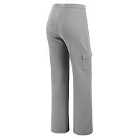 Women's WEAR by Erin Andrews Gray Los Angeles Dodgers Waffle-Knit Long-Sleeve Hoodie & Lounge Pant Set