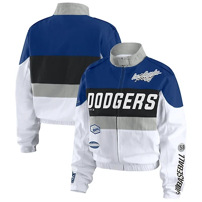 Veste zippée intégrale WEAR by Erin Andrews pour femme, bleu royal/blanc, des Dodgers de Los Angeles.