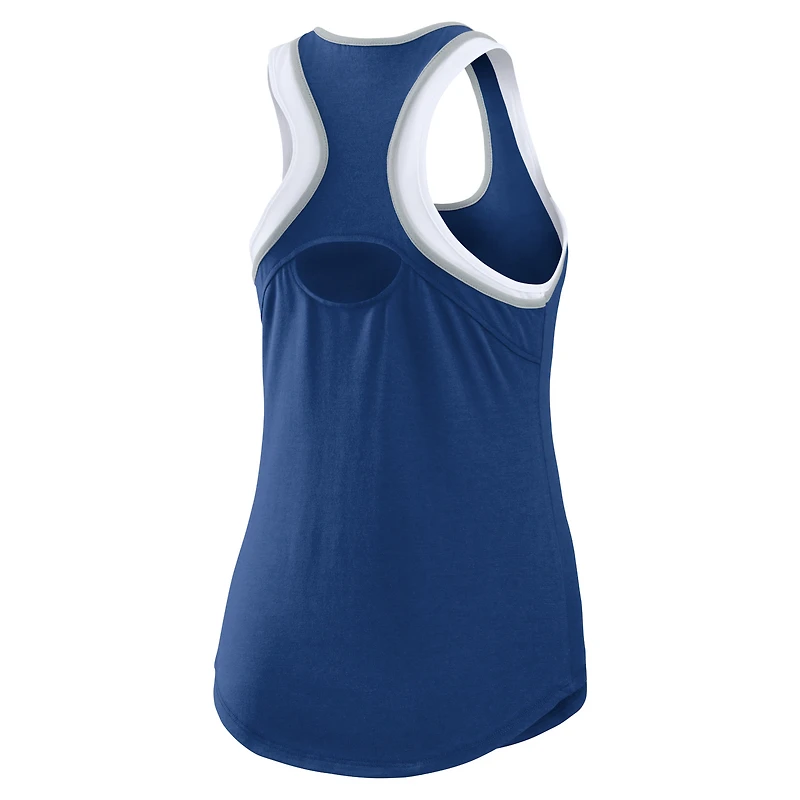 WEAR by Erin Andrews Débardeur à dos nageur color block Royal Los Angeles Dodgers pour femmes