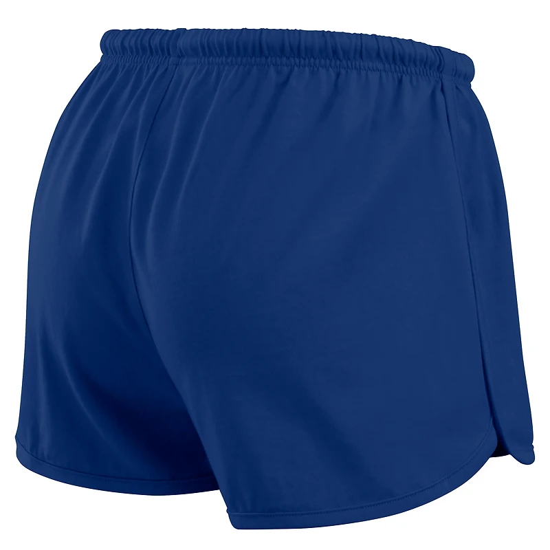 Women's WEAR by Erin Andrews Royal Los Angeles Dodgers Heavy Rugby Jersey Cropped Long Sleeve T-Shirt & Shorts Lounge Set