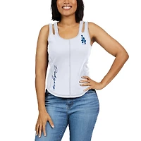 WEAR by Erin Andrews Débardeur blanc à coutures contrastées des Los Angeles Dodgers pour femmes