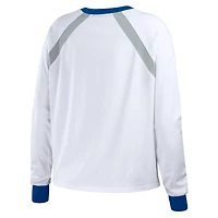 WEAR by Erin Andrews T-shirt blanc à manches longues raglan des Dodgers de Los Angeles pour femmes