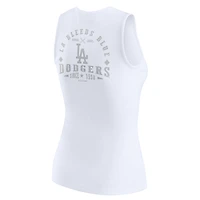 Débardeur Henley côtelé blanc pour femme WEAR by Erin Andrews des Dodgers de Los Angeles