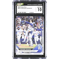 Yoshinobu Yamamoto, héros des Los Angeles Dodgers en Série mondiale 2025 Topps Now, conclut le match 7 sans repos #925, carte authentifiée CGC 10