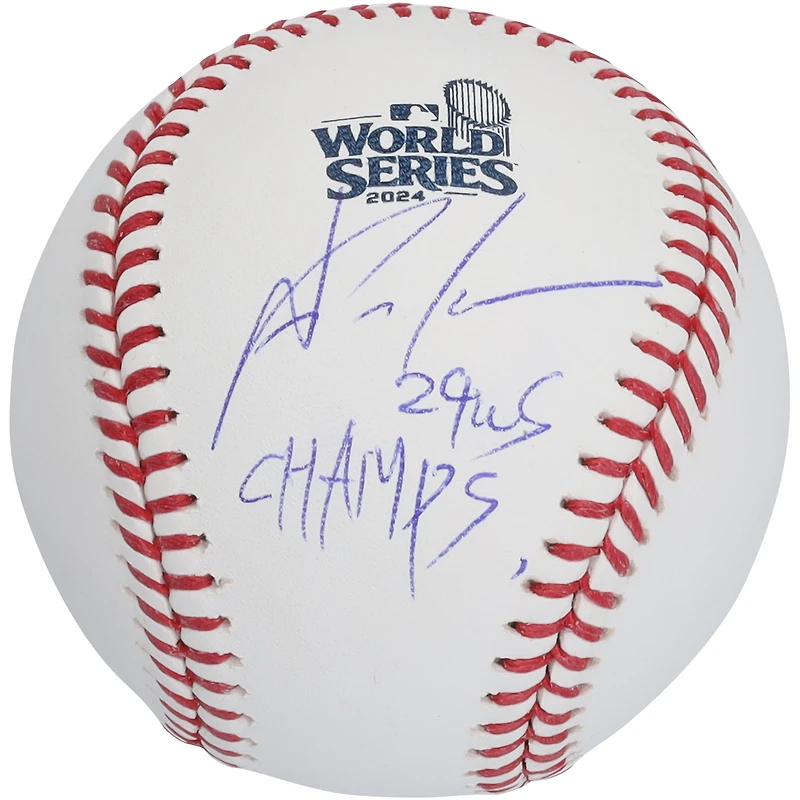 Yoshinobu Yamamoto Los Angeles Dodgers Autographed  2024 World Series Logo Baseball with "24 WS Champs" Inscription