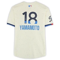 Yoshinobu Yamamoto Los Angeles Dodgers Autographed Cream Nike City Connect Limited Jersey 