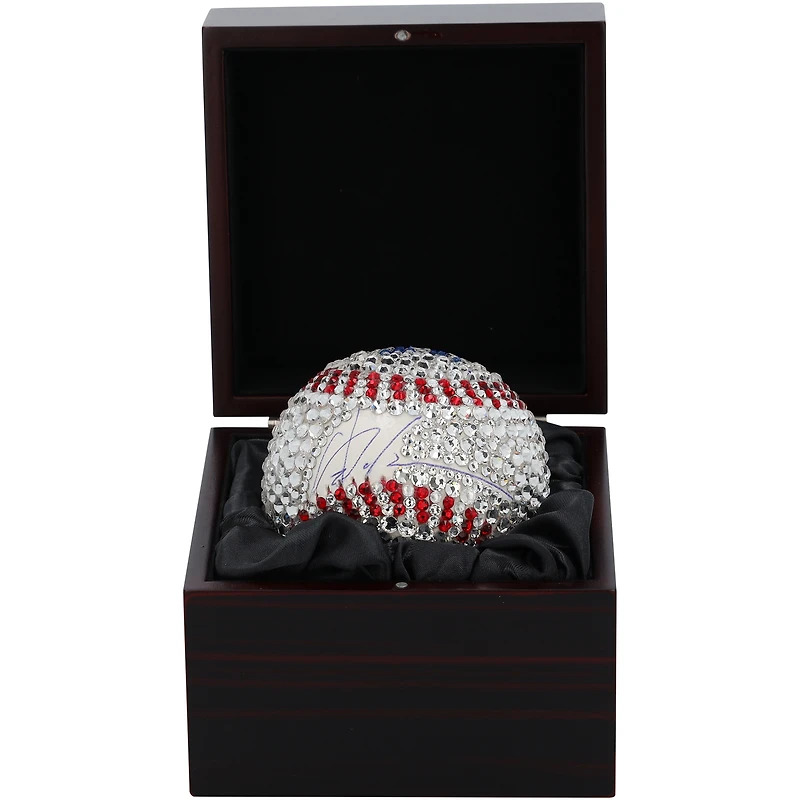 Ballon de baseball Swarovski autographié par Yoshinobu Yamamoto des Dodgers de Los Angeles - Illustration par Rock On Sports
