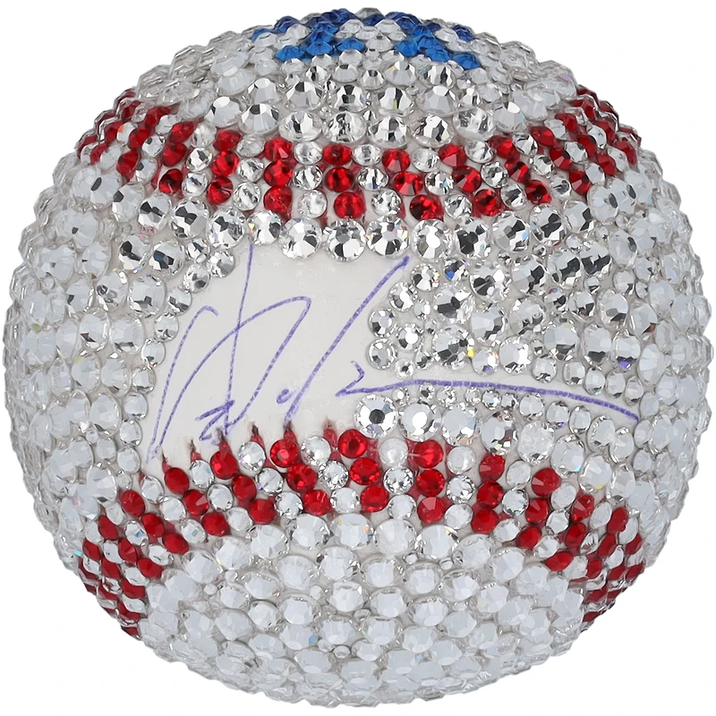 Ballon de baseball Swarovski autographié par Yoshinobu Yamamoto des Dodgers de Los Angeles - Illustration par Rock On Sports