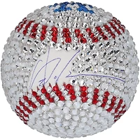 Ballon de baseball Swarovski autographié par Yoshinobu Yamamoto des Dodgers de Los Angeles - Illustration par Rock On Sports