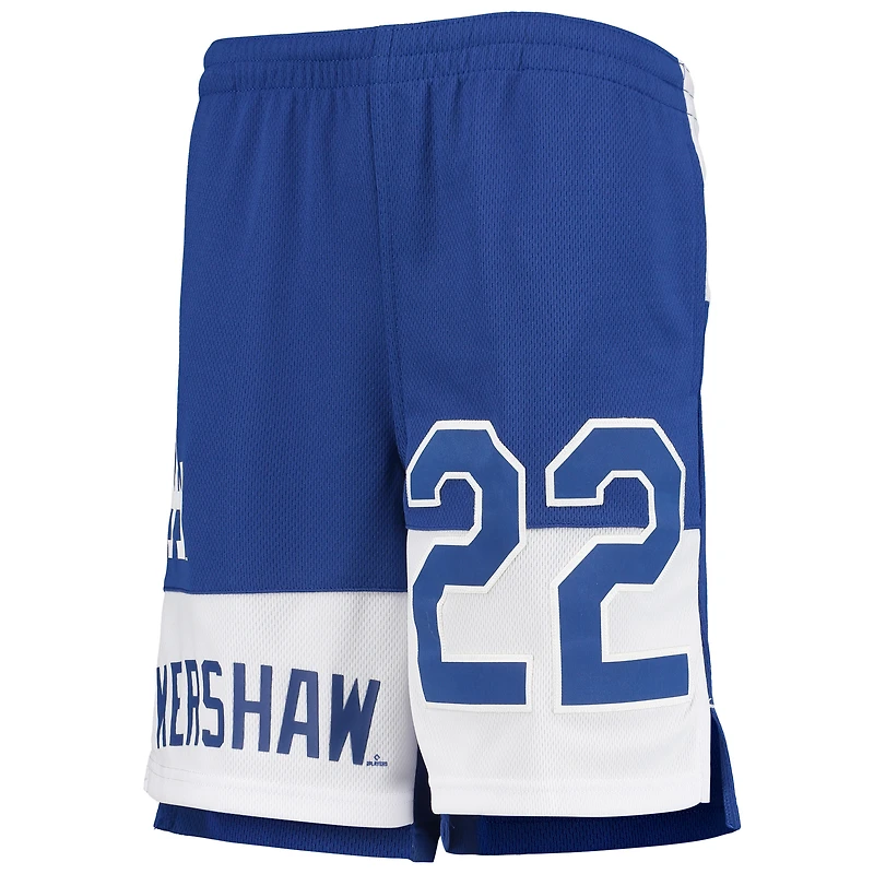 Youth Clayton Kershaw Royal Los Angeles Dodgers Pandemonium Name & Number Shorts