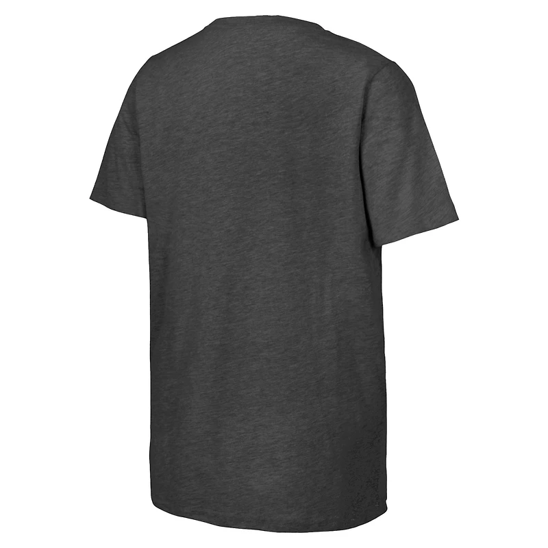 T-shirt de vestiaire des champions la Ligue nationale 2025 Los Angeles Dodgers, Heather Charcoal, pour jeunes fanatiques