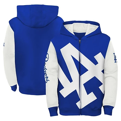 Youth Fanatics Royal/White Los Angeles Dodgers Postcard Full-Zip Hoodie Jacket