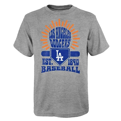 T-shirt gris Sun Burst des Dodgers de Los Angeles pour jeunes