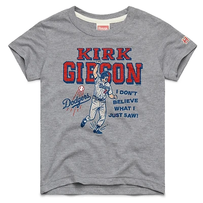 Youth Homage Kirk Gibson Gray Los Angeles Dodgers Cooperstown Collection Player Graphic Tri-Blend T-Shirt
