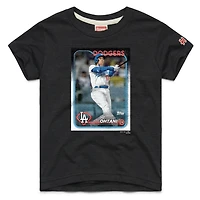 T-shirt en mélange de trois matières, hommage à Shohei Ohtani, Los Angeles Dodgers, couleur anthracite, avec une carte baseball Topps.