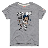 Youth Homage Shohei Ohtani Gray Los Angeles Dodgers Caricature Tri-Blend T-Shirt