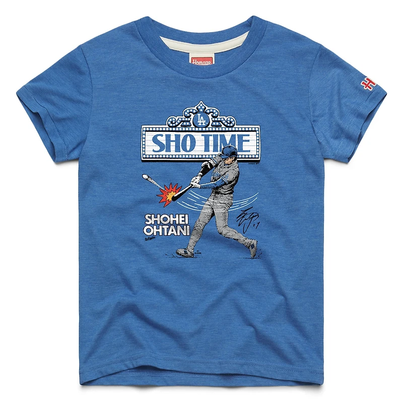Youth Homage Shohei Ohtani Royal Los Angeles Dodgers Player Graphic Tri-Blend T-Shirt