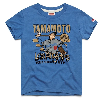 Youth Homage Yoshinobu Yamamoto Royal Los Angeles Dodgers Player Graphic Tri-Blend T-Shirt