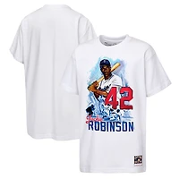 Youth Mitchell & Ness Jackie Robinson White Los Angeles Dodgers Legacy T-Shirt