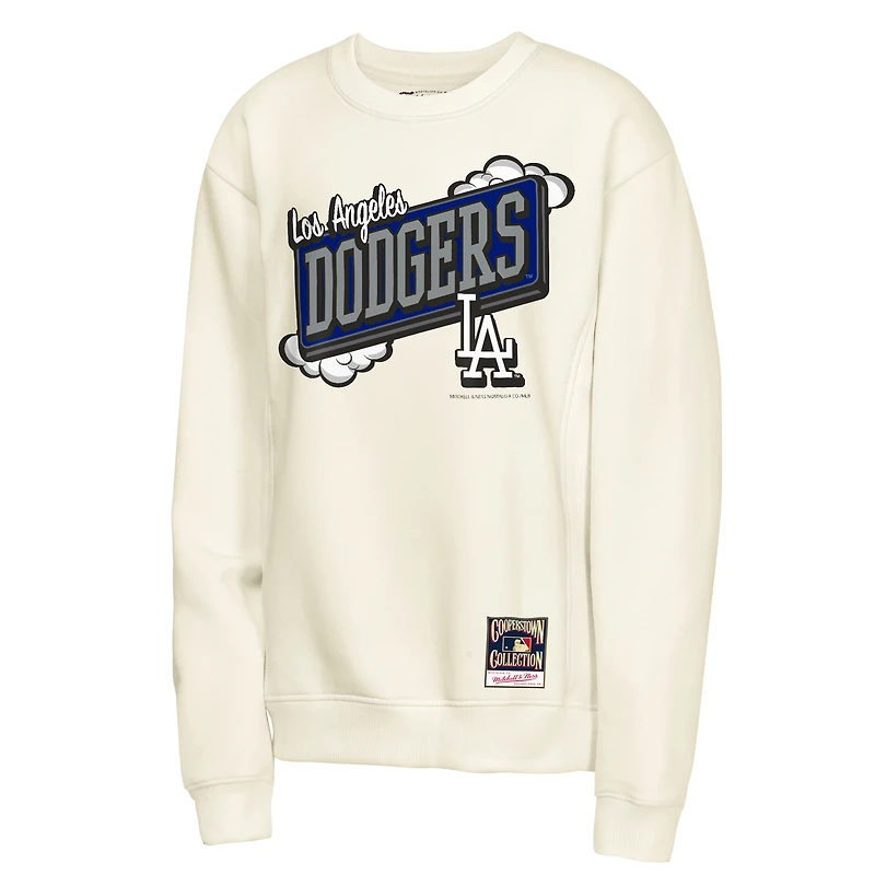 Youth Mitchell & Ness Natural Los Angeles Dodgers Retro Billboard Sweatshirt