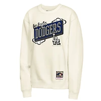 Youth Mitchell & Ness Natural Los Angeles Dodgers Retro Billboard Sweatshirt