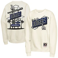 Youth Mitchell & Ness Natural Los Angeles Dodgers Retro Billboard Sweatshirt