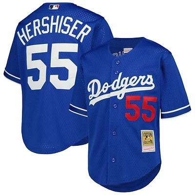 Youth Mitchell & Ness Orel Hershiser Royal Los Angeles Dodgers Cooperstown Collection Mesh Batting Practice Jersey