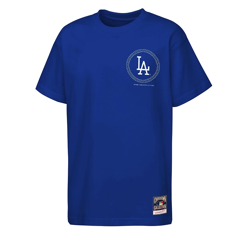Youth Mitchell & Ness  Royal Los Angeles Dodgers Cooperstown Rodeo Rope T-Shirt
