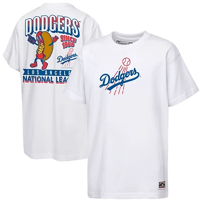 T-shirt Mitchell & Ness blanc pour enfant, Los Angeles Dodgers, Cooperstown Concession