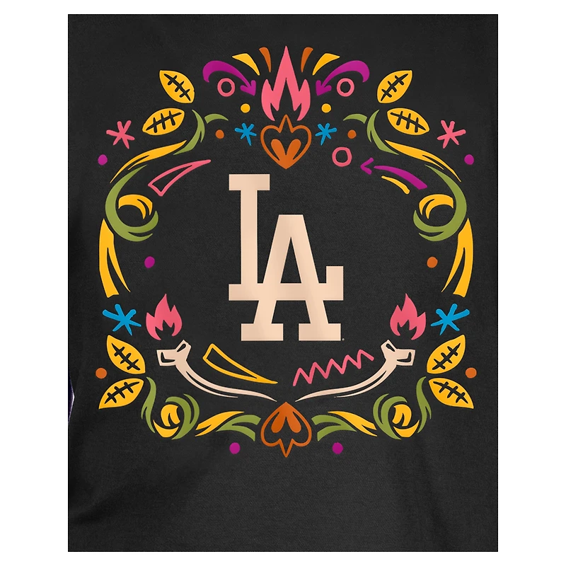 Youth New Era Black los Angeles Dodgers Día de Muertos T-Shirt