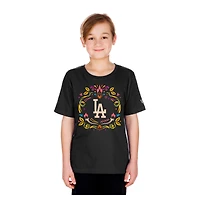 T-shirt noir los Angeles Dodgers Día de Muertos pour jeunes New Era