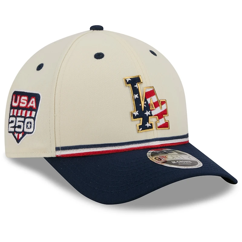 Youth New Era Cream/Navy Los Angeles Dodgers USA 250 9FORTY M-Crown Adjustable Hat