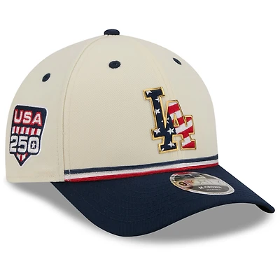 Youth New Era Cream/Navy Los Angeles Dodgers USA 250 9FORTY M-Crown Adjustable Hat