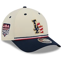 Youth New Era Cream/Navy Los Angeles Dodgers USA 250 9FORTY M-Crown Adjustable Hat