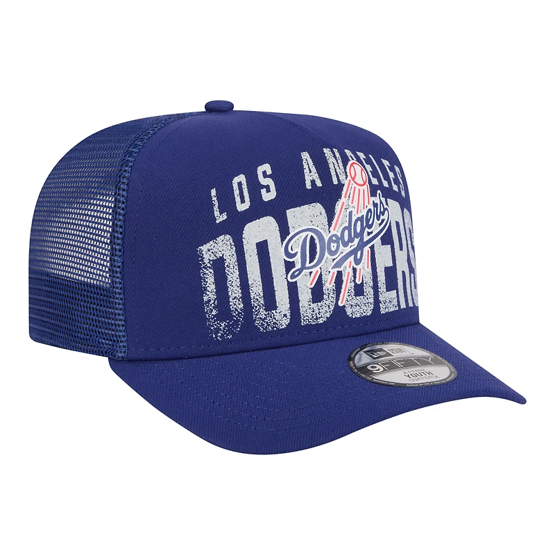 Casquette snapback New Era Royal Los Angeles Dodgers Logo Fade A-Frame 9FIFTY pour jeunes