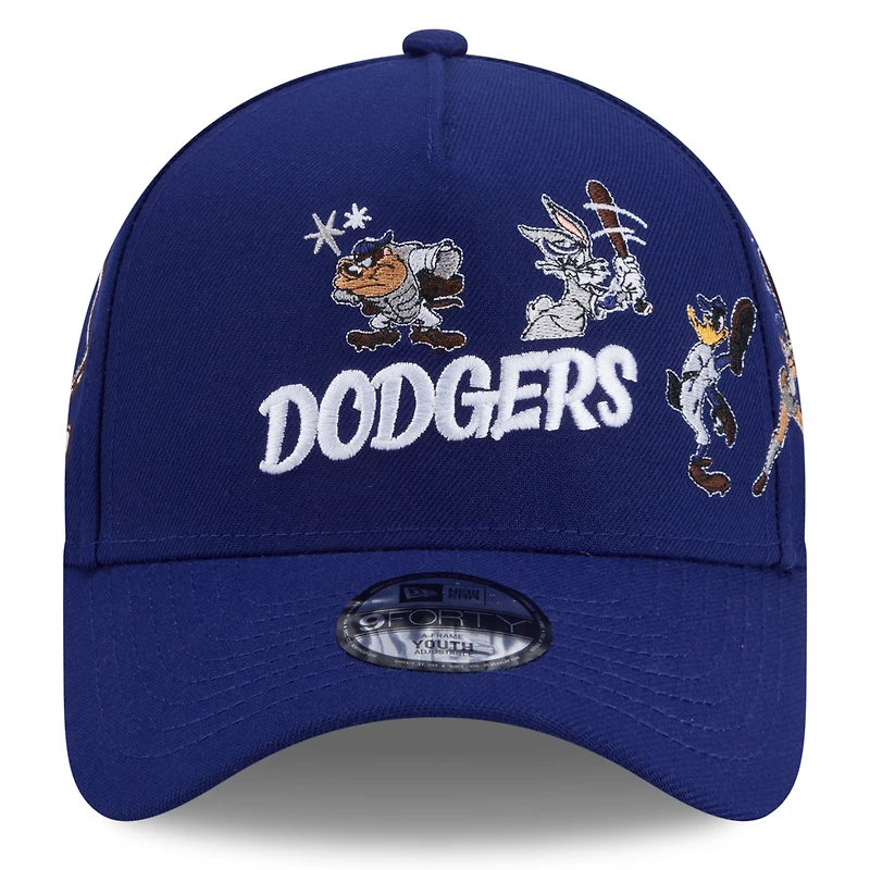 Casquette ajustable New Era Royal Los Angeles Dodgers Looney Tunes A-Frame 9FORTY pour jeunes