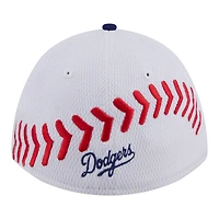 Casquette New Era Flex blanche/bleue Los Angeles Dodgers 39THIRTY M-Crown pour enfant