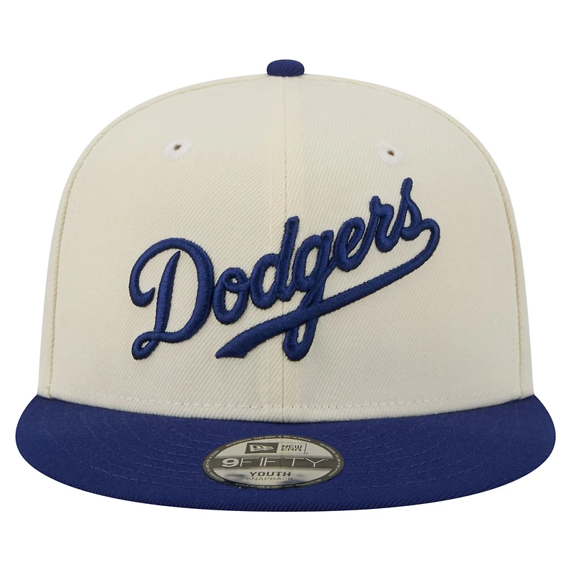 Youth New Era  White Los Angeles Dodgers Two-Tone 9FIFTY Snapback Hat