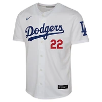 Maillot Nike Clayton Kershaw pour jeune, blanc, Los Angeles Dodgers, domicile limité