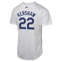 Maillot Nike Clayton Kershaw pour jeune joueur à domicile des Dodgers de Los Angeles, blanc