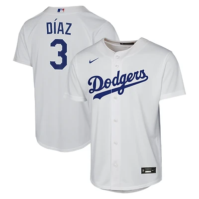 Maillot de base Nike Edwin Díaz blanc des Dodgers Los Angeles pour jeunes