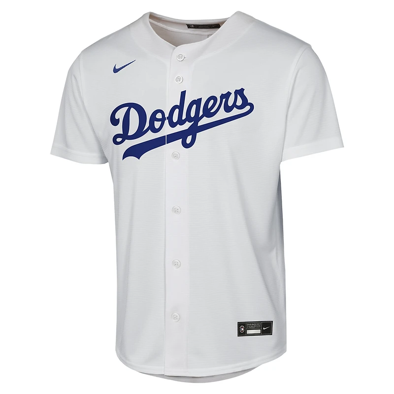 Youth Nike Enrique Hernández White Los Angeles Dodgers Baseline Jersey