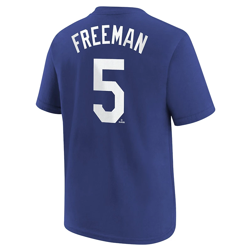 Youth Nike Freddie Freeman Royal Los Angeles Dodgers Name & Number T-Shirt