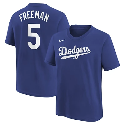 Youth Nike Freddie Freeman Royal Los Angeles Dodgers Name & Number T-Shirt