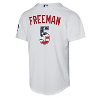 Youth Nike Freddie Freeman White Los Angeles Dodgers USA 250 Fourth of July Home Replica Jersey