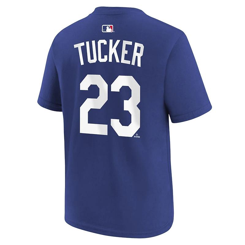 T-shirt Nike Kyle Tucker Royal Los Angeles Dodgers pour enfant, nom et numéro