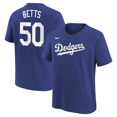 Youth Nike Mookie Betts Royal Los Angeles Dodgers Name & Number T-Shirt