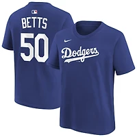 T-shirt Nike pour enfant Mookie Betts Royal Los Angeles Dodgers avec nom et numéro