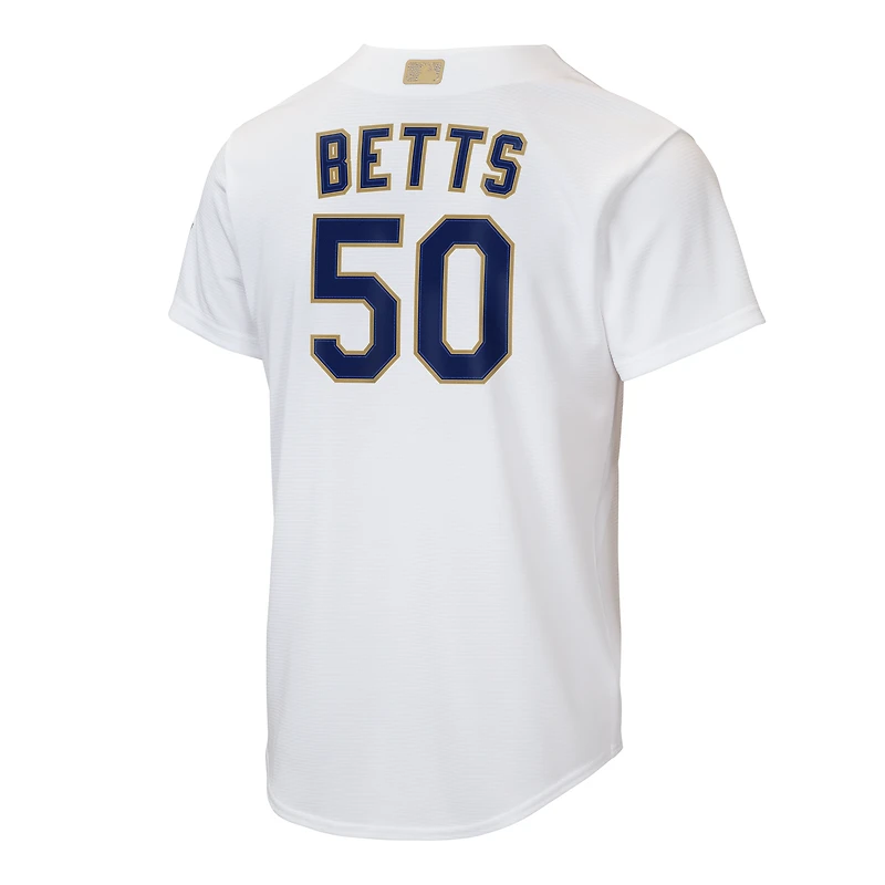 Youth Nike Mookie Betts White Los Angeles Dodgers 2026 Gold Collection Home Replica Jersey